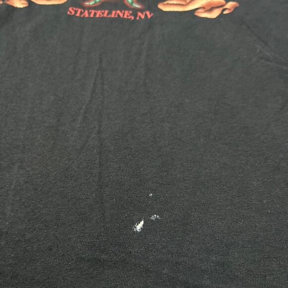 Vintage Harley Davidson Lake Tahoe Stateline Nevada Cutoff T-Shirt - Black - Picture 3 of 6